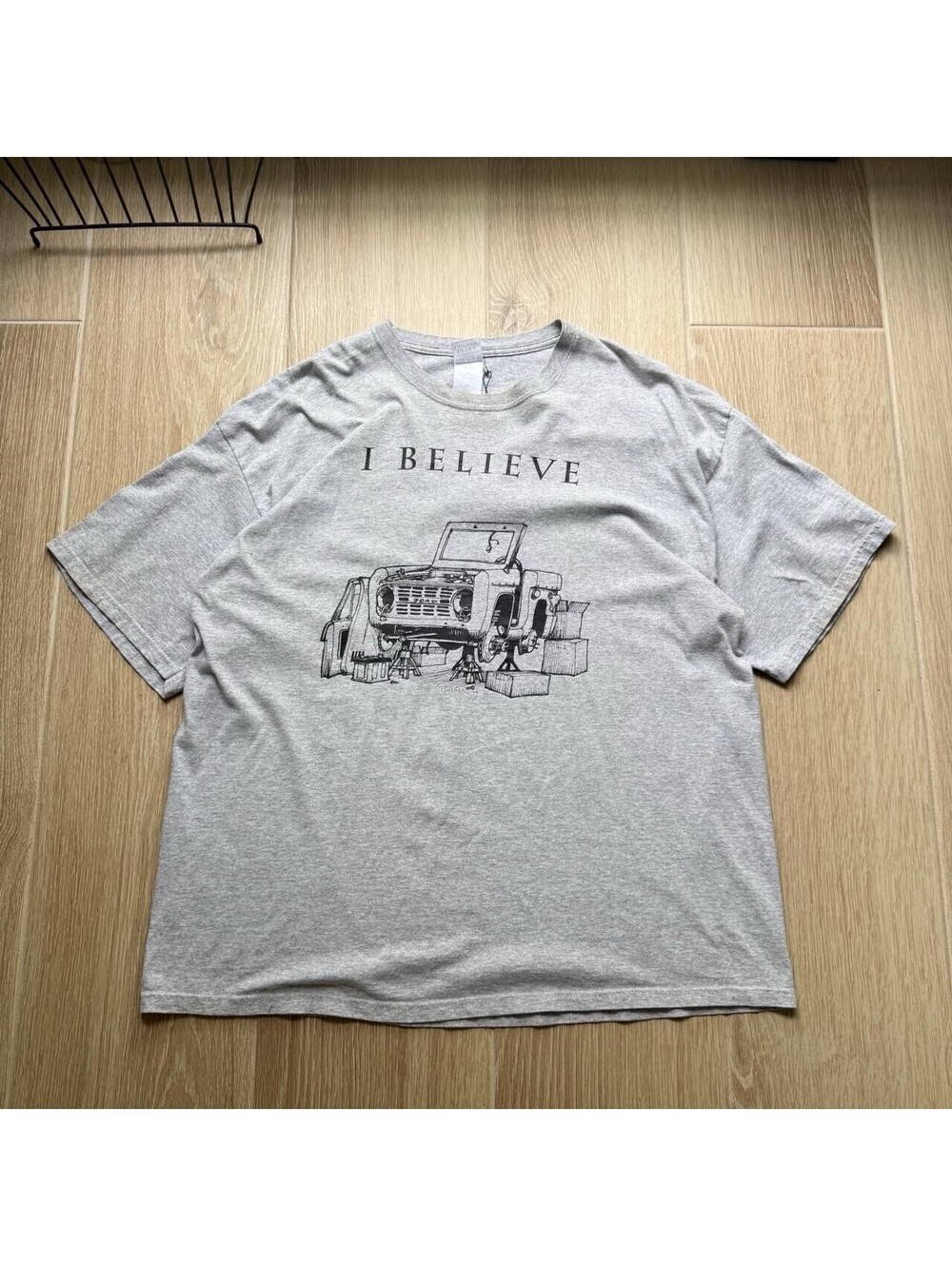 Vintage I Believe Ford Truck Graphic Mechanic T-Shirt Grey Men's Size XL